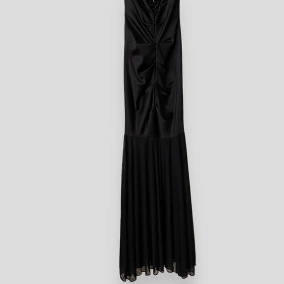 Cache Vintage Glam Black Strapless Maxi Dress with Swarovski Crystals Size 6 - Picture 8 of 10